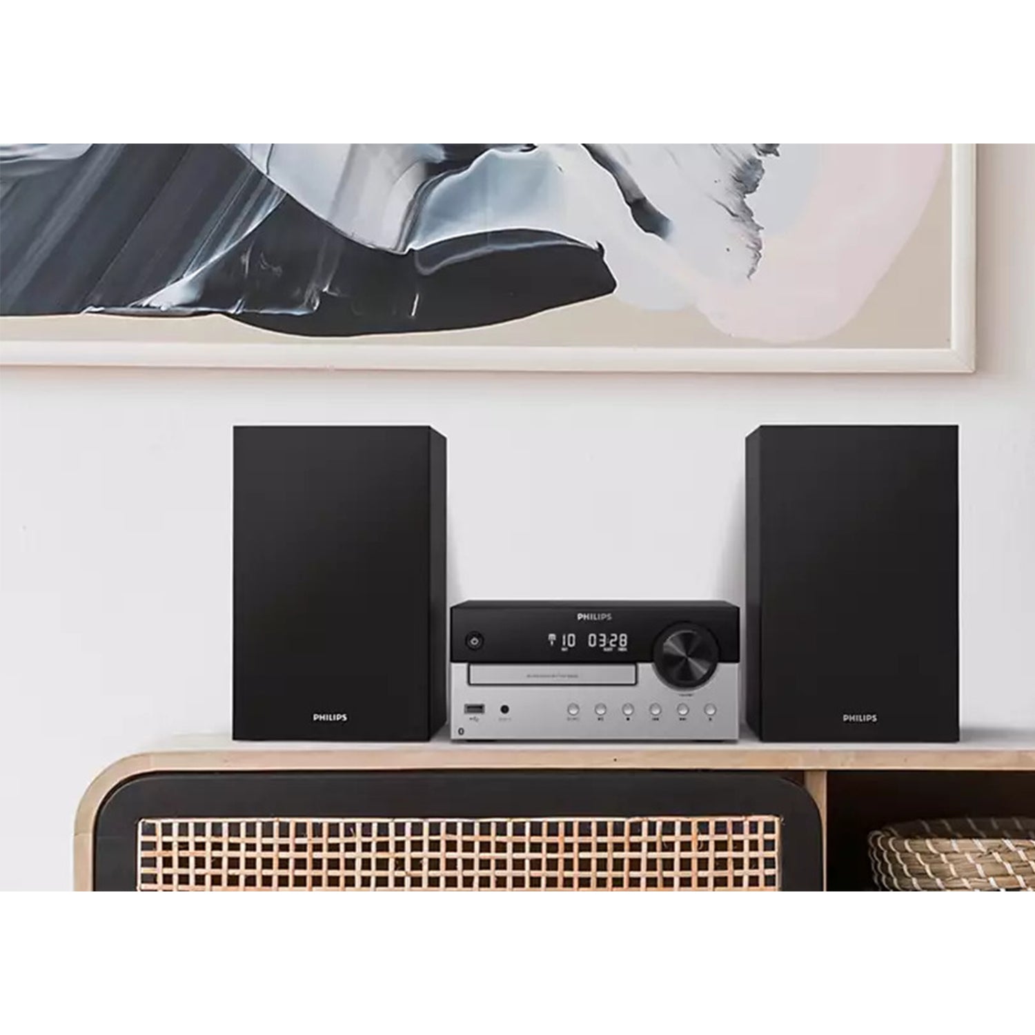Philips Micro Music System Home Stereo with CD USB FM & Bluetooth, 60W(Open Box) - VMInnovations