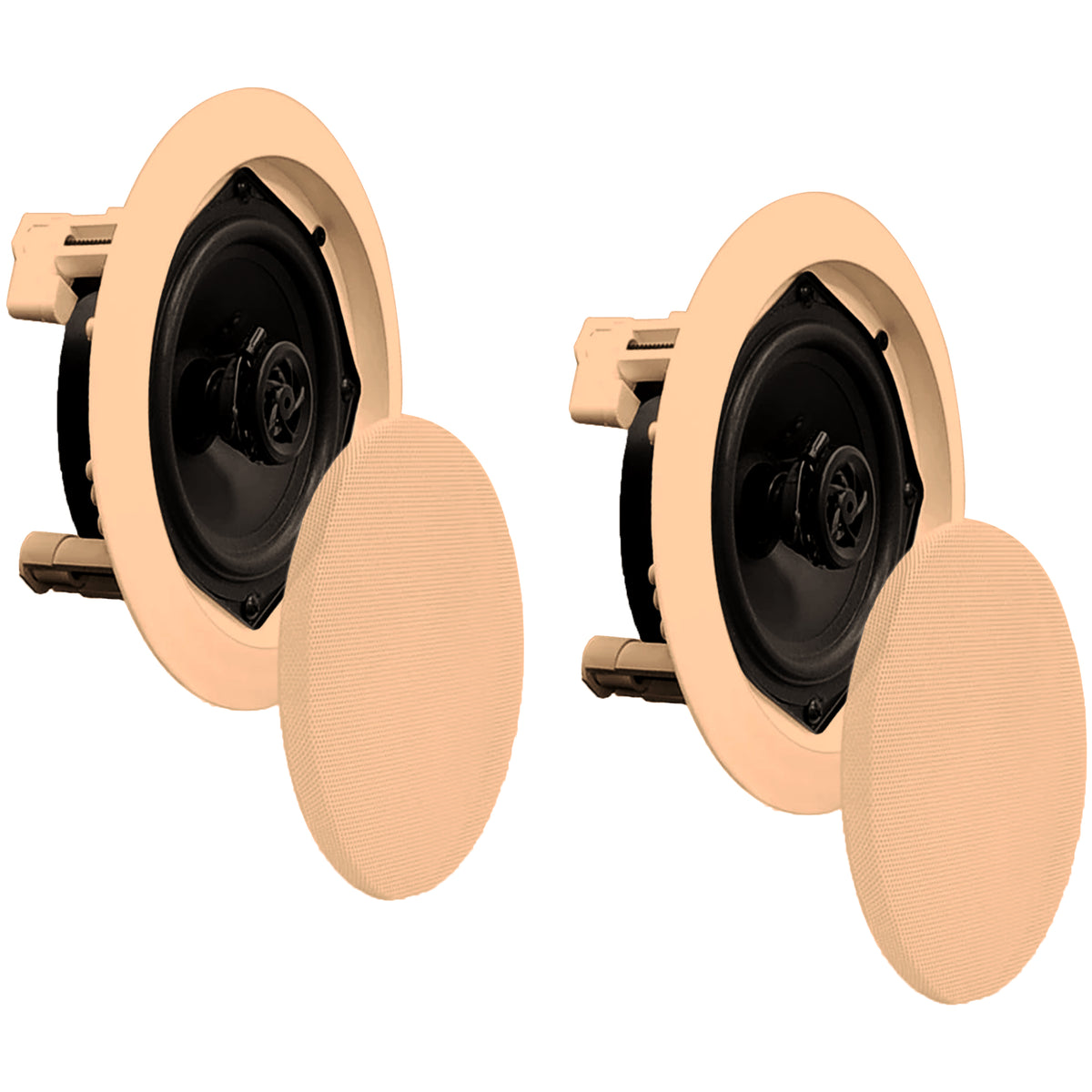 Pyle PDIC Series 150W 5.25" Round Flush Mount In Wall/In Home Speakers(Open Box) - VMInnovations