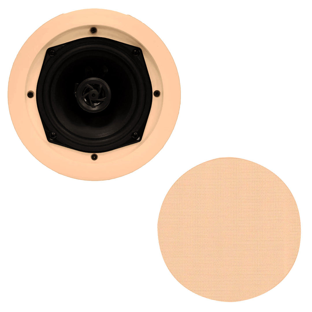 Pyle PDIC 200W 6.5" Flush In Wall/In Ceiling Speakers, Spring-Loaded (Open Box)