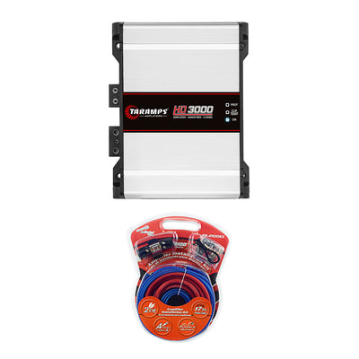 Taramps HD 3000 Watt RMS 1 Ohm Mono Amp and Audiopipe Amplifier Installation Kit