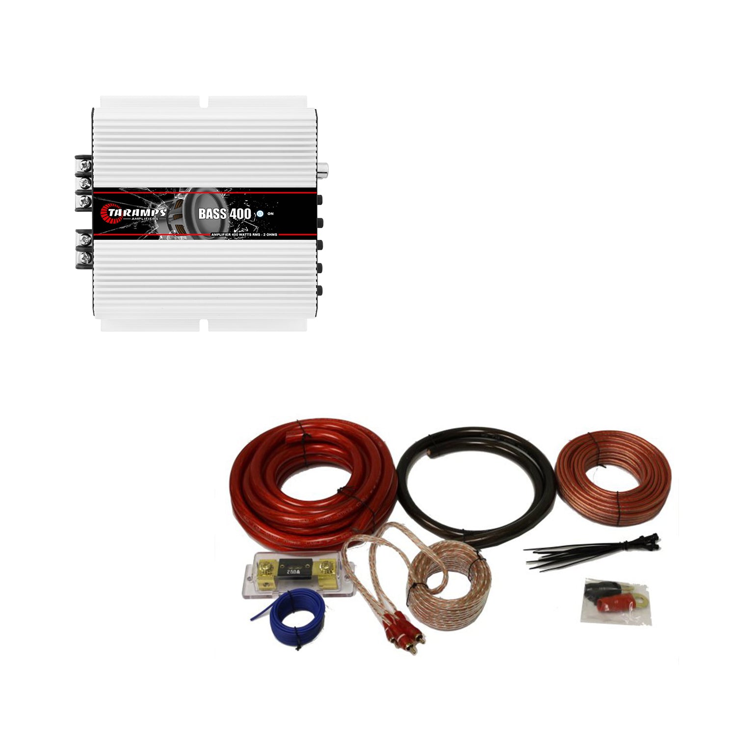 Taramps 2 Ohms Automotive Mono Amplifier with QPower Wiring Installation Kit