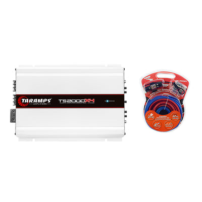 Taramps TS 2000X4 Car Audio 4 Channel Amplifier with Audiopipe Installation Kit