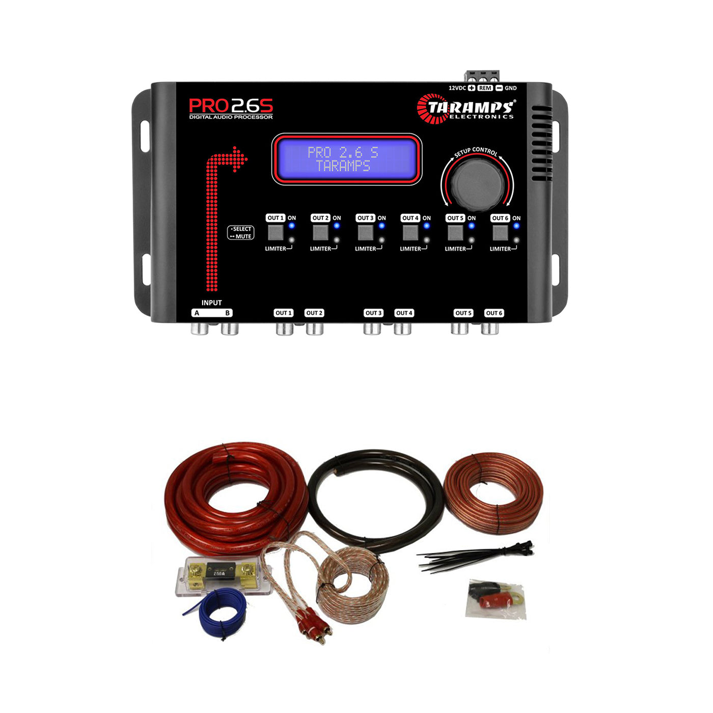 Taramps 900727 Pro 2.6S Audio Digital Processor with QPower Installation Kit