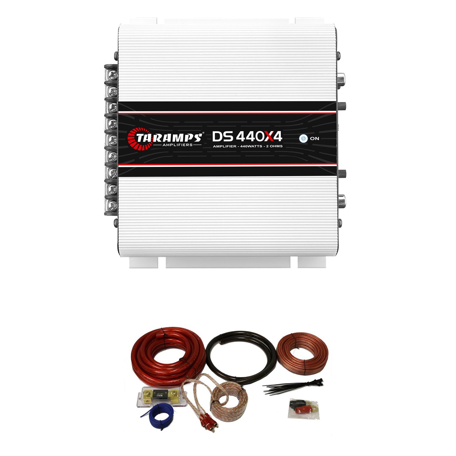 Taramps DS 440X4 Car Audio 4 Channel Amplifier with QPower Installation Kit