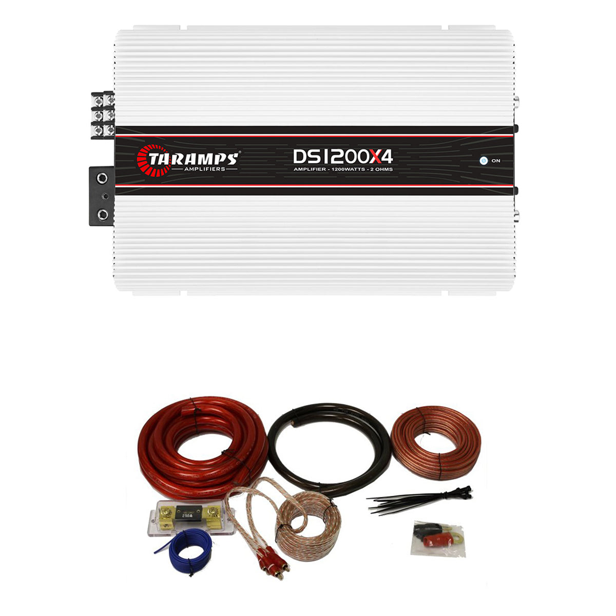 Taramps DS 1200X4 Car Audio 4 Channel Amplifier with QPower Installation Kit