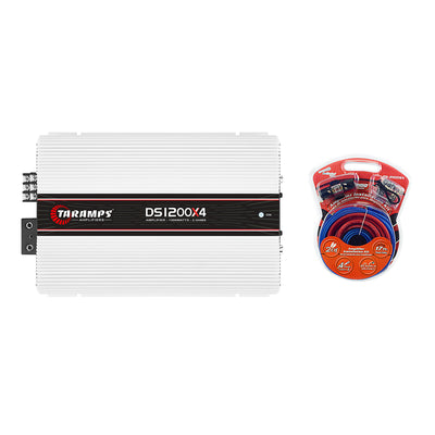 Taramps DS 1200X4 Car Audio 4 Channel Amplifier with Audiopipe Installation Kit