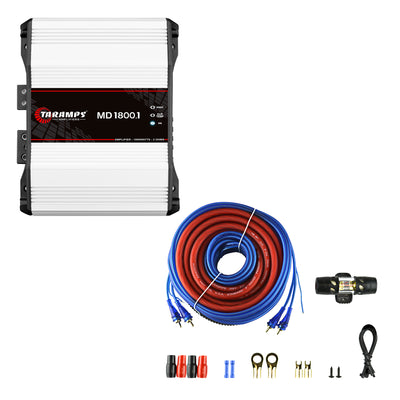 Taramps Auto Sound Systems Mono Amplifier Bundle w/ Audiopipe Installation Kit