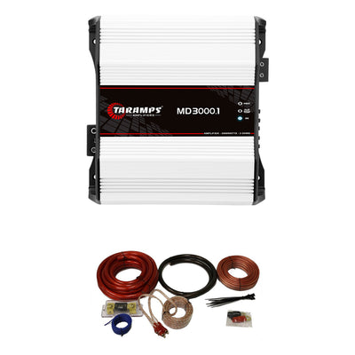 Taramps Class D MD 3000.1 Auto Sound Mono Amplifier w/ QPower Installation Kit