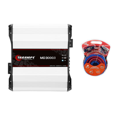 Taramps Class D 3000.1 Auto Sound Mono Amplifier w/ Audiopipe Installation Kit