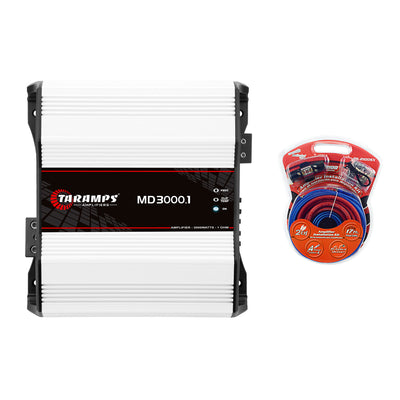 Taramps 900830 Class D Automotive Mono Amplifier w/ Audiopipe Installation Kit