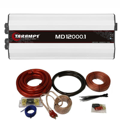 Taramps Auto Sound Systems Mono Amplifier Bundle with QPower Installation Kit