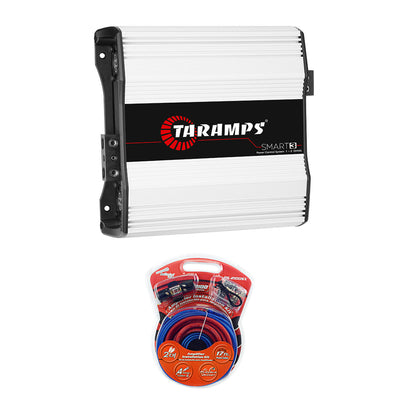 Taramps Smart 3 3000 Watt 1 to 2 Ohms Amp & Audiopipe Amplifier Installation Kit