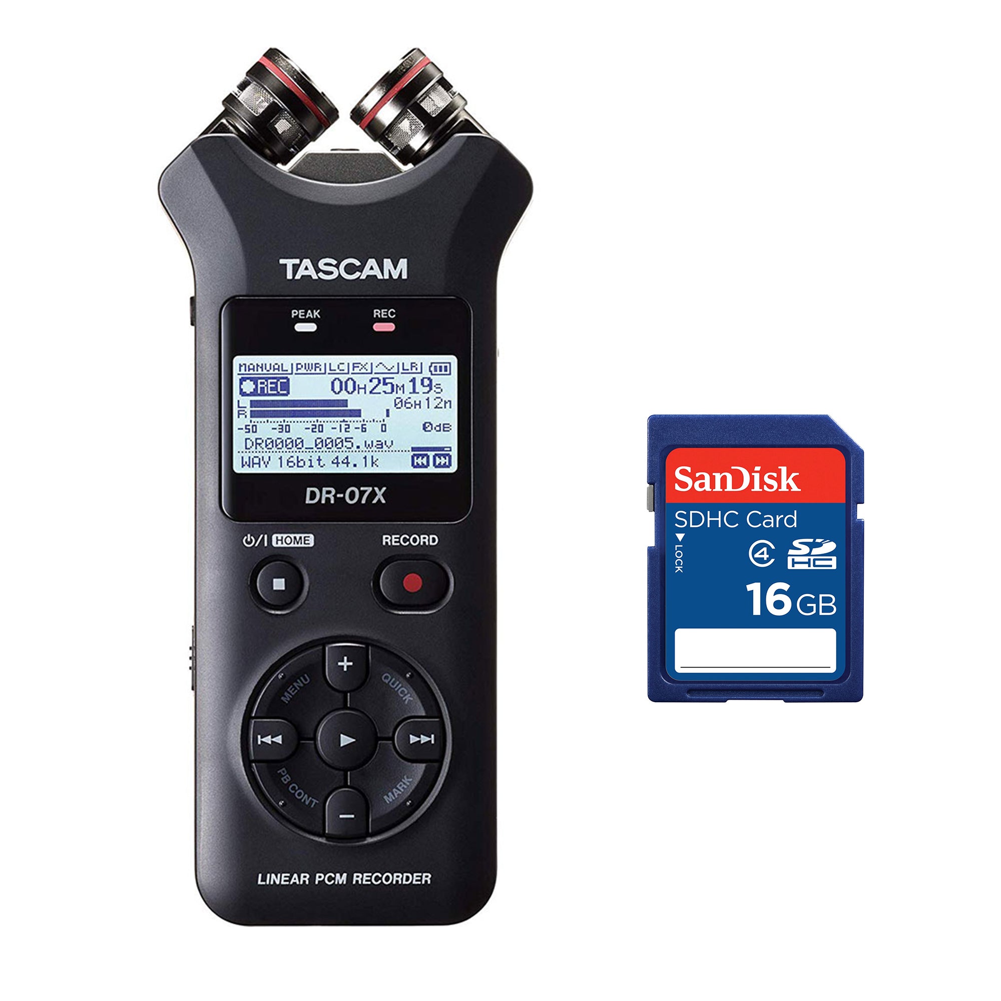 Tascam Handheld Digital Audio Recorder and SanDisk 16GB SD Memory Card