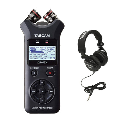 Tascam Digital Audio Recorder with Tascam Foldable Recording Headphones
