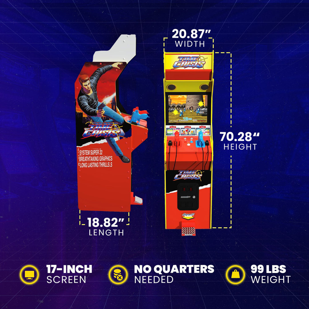 Arcade1Up 17" Screen Multiplayer TIME Crisis Arcade w/Stand Up(For Parts) - VMInnovations