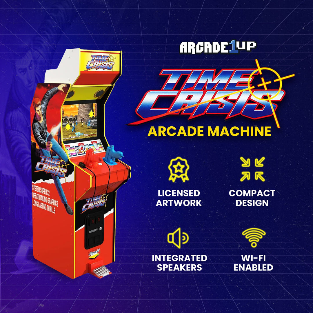 Arcade1Up 17" Screen Multiplayer TIME Crisis Arcade Machine w/ Stand Up Cabinet