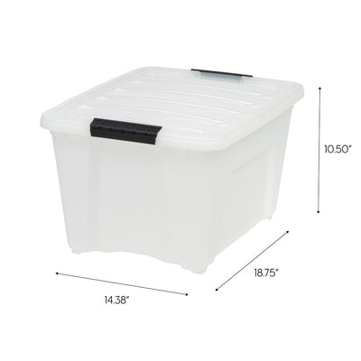 IRIS 12 Pack 32 Quart Stack and Pull Storage Container Box Bin System w/ Lids - VMInnovations