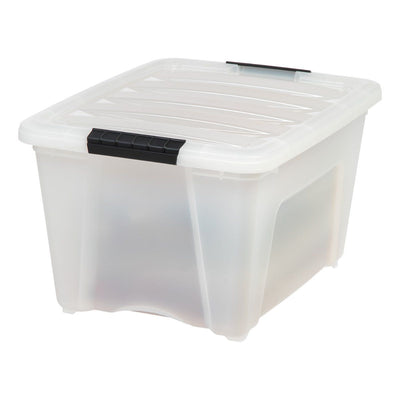 IRIS 32 Quart Stack and Pull Storage Container Box Bin System w/ Lids, (6 Count) - VMInnovations