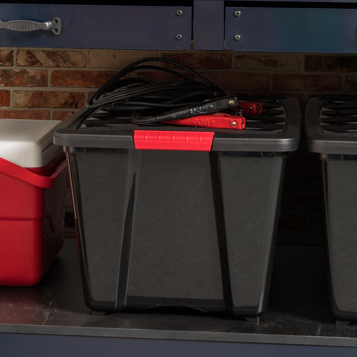 IRIS 53 Quart Stack and Pull Storage Container Box Bin System w/ Lids, (6 Count)