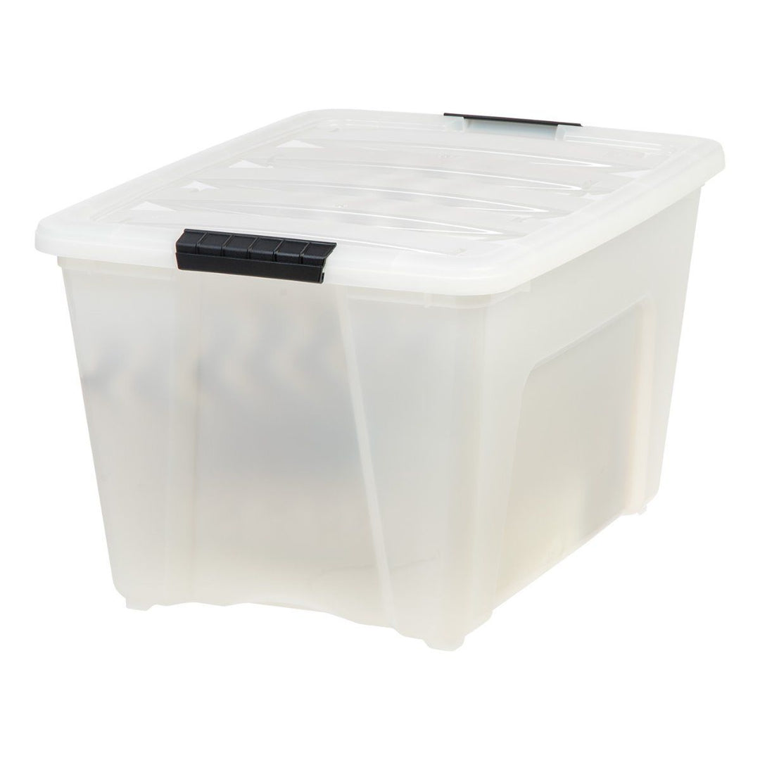 IRIS 53 Qt Stack & Pull Lidded Container Box Bin System, Pearl 6pk (Open Box) - VMInnovations