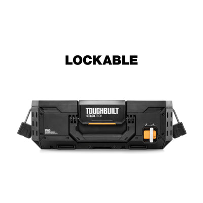 ToughBuilt StackTech Lockable Tool Box, Durable Plastic Storage Organizer, Black - VMInnovations