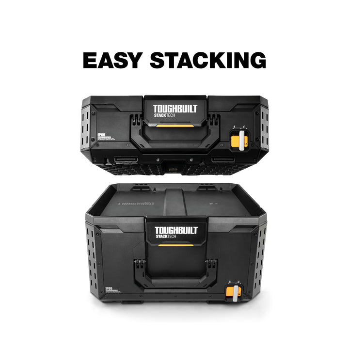 ToughBuilt StackTech Compact Tool Box Lockable Organizer with Removable Tray