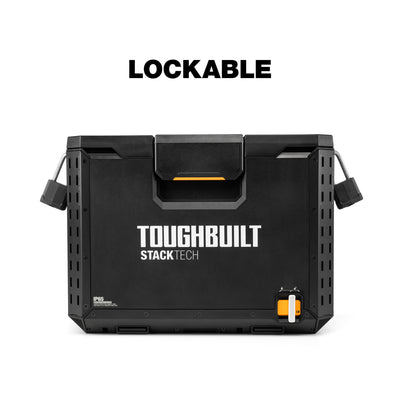 ToughBuilt StackTech XL Tool box Organizer with Lock and Removable Tray, Black - VMInnovations