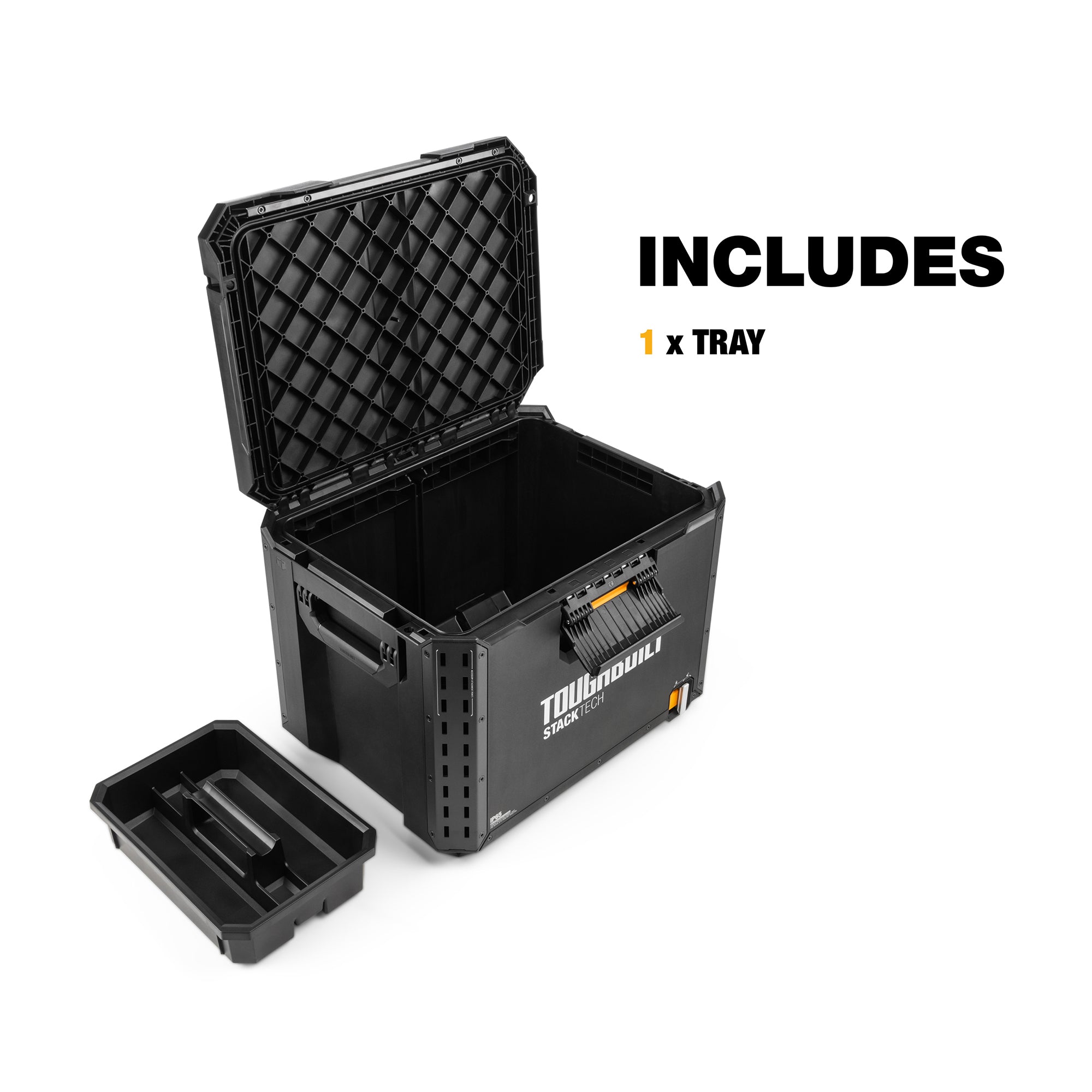 ToughBuilt StackTech XL Tool box Organizer with Lock and Removable Tray, Black - VMInnovations