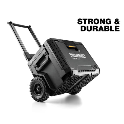 ToughBuilt Portable 2-in-1 Rolling Tool Box, Wheels & Stackable, Black(Open Box)
