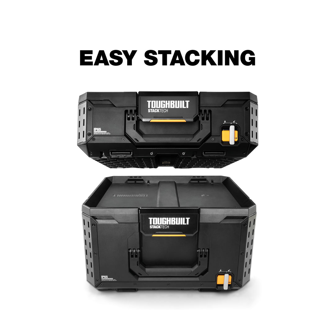 ToughBuilt StackTech 1-Drawer Tool Box, Durable Plastic Storage, Black(Open Box)