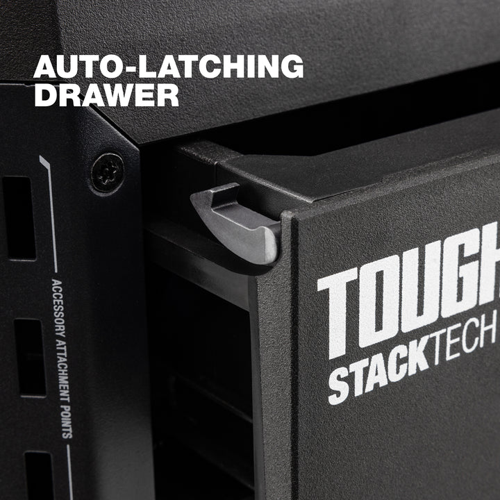 ToughBuilt StackTech 1-Drawer Tool Box, Durable Plastic Storage, Black(Open Box)