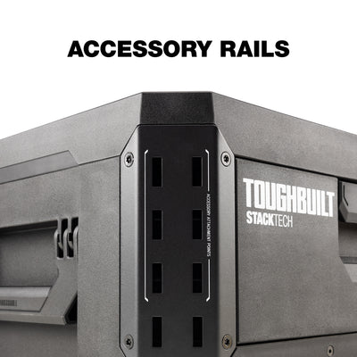 ToughBuilt StackTech 1-Drawer Tool Box, Durable Plastic Storage, Black(Open Box)