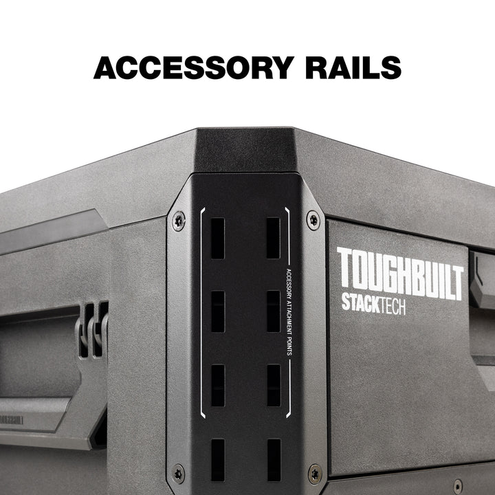 ToughBuilt StackTech 1-Drawer Tool Box, Durable Plastic Storage, Black(Open Box)