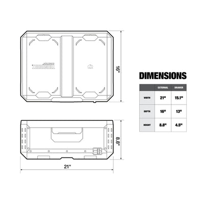 ToughBuilt StackTech 1-Drawer Tool Box, Durable Plastic Storage, Black(Open Box)