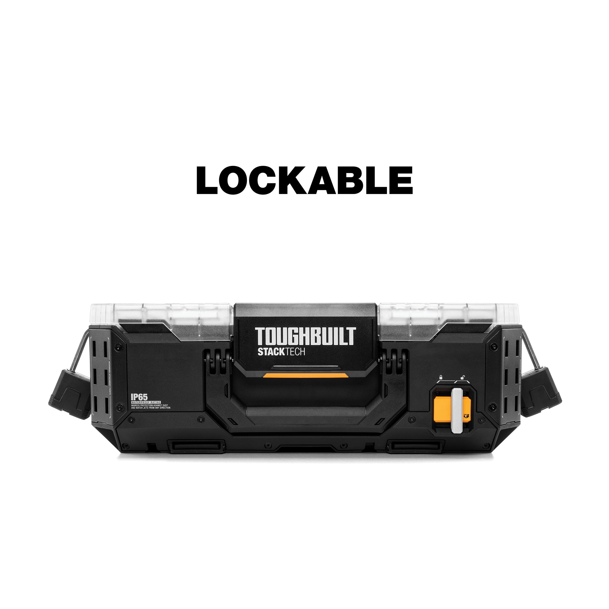 ToughBuilt Heavy Duty Storage Organizer Portable Tool Box Case, StackTech, Black - VMInnovations