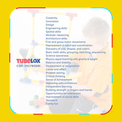 Tubelox Deluxe 220 Piece Creative Building and Construction Toy Set for Kids 3+