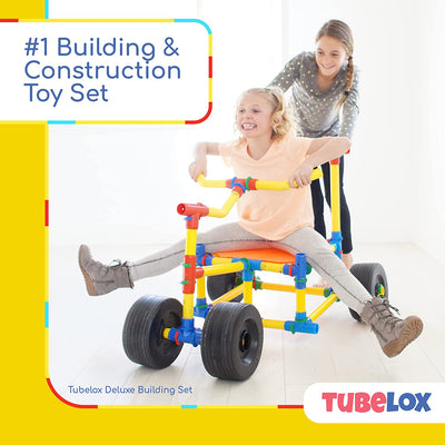Tubelox Deluxe 220 Piece Creative Building and Construction Toy Set for Kids 3+