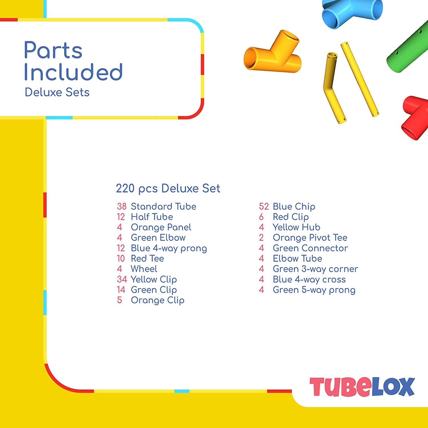 Tubelox Deluxe 220 Pc Building and Construction Kids Toy Set w/Storage Bag(Used) - VMInnovations