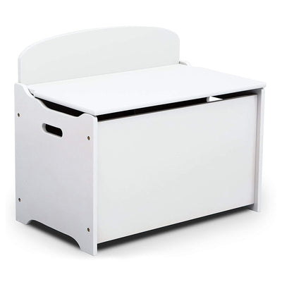 Delta Children MySize Deluxe Toy Box Kid's Room Storage Chest, White (Open Box)