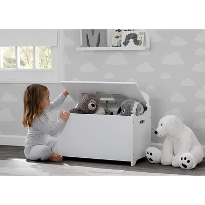 Delta Children MySize Deluxe Toy Box Kid's Room Storage Chest, White (Open Box)