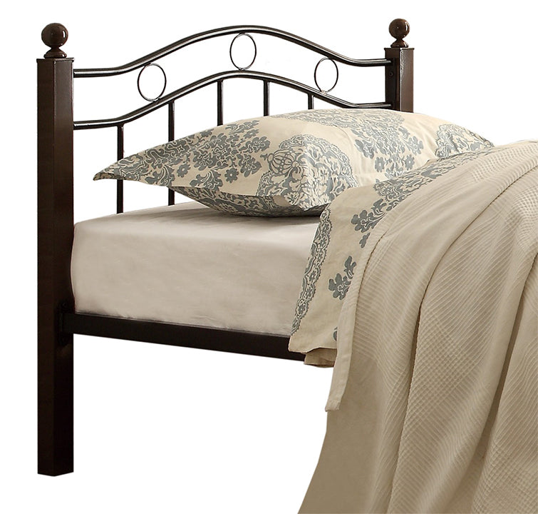 Homelegance Averny Twin Size Home Metal Platform Bed Frame with Headboard, Black