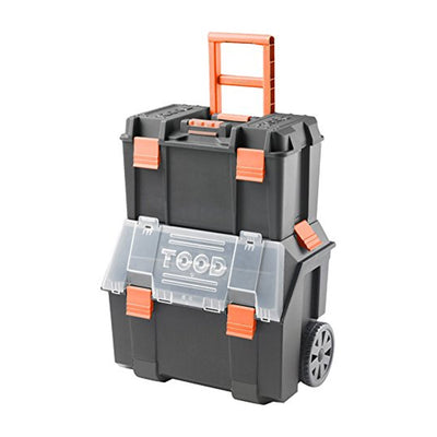 TOOD Rolling Tool Box Organizer Storage Bin Set with Removable Trays (Damaged)