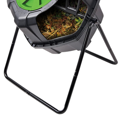 29 Gallon Outdoor Garden Rolling Compost Tumbler Bin (Open Box) - VMInnovations