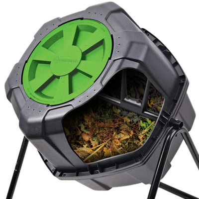 Tumbleweed 110 Liter 29 Gallon Outdoor Garden Rolling Compost Tumbler Bin, Black - VMInnovations