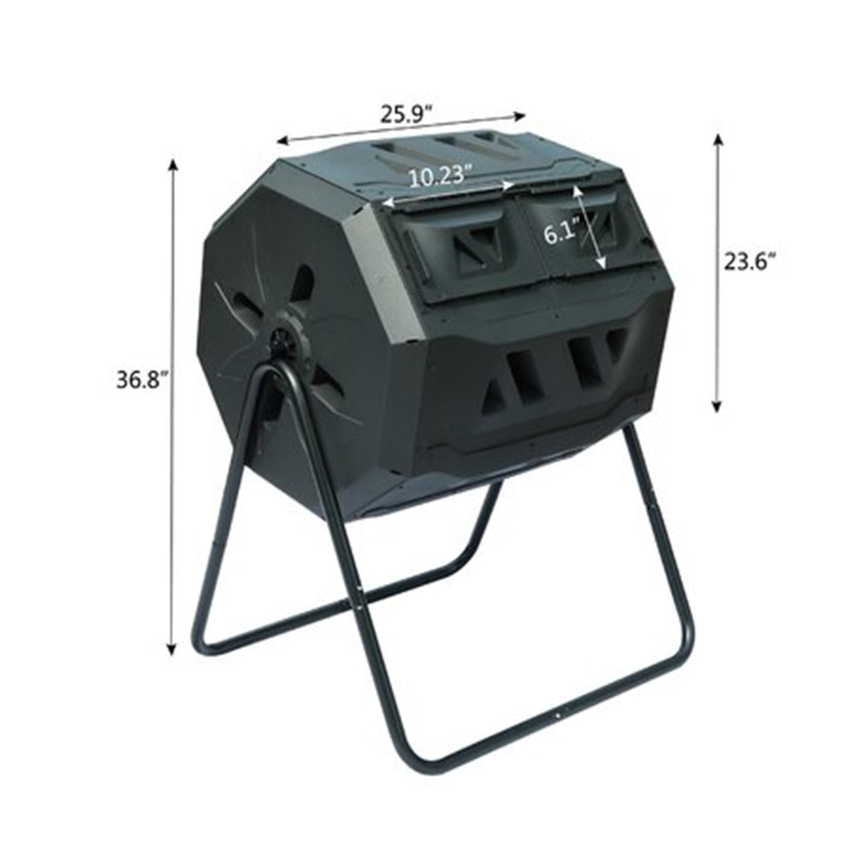 Tumbleweed 160 Liter 42 Gallon Outdoor Garden Rolling Compost Tumbler Bin, Green