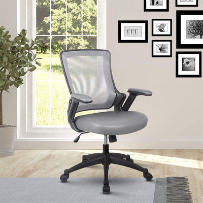 Techni Mobili Modern High Back Height Adjustable Studio Office Desk Chair, Gray