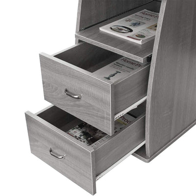 Techni Mobili Floating Modern Office Desk & Complete Computer Workstation, Gray
