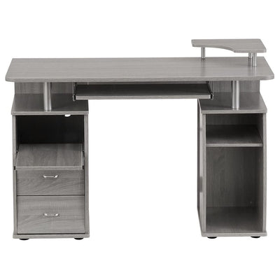 Techni Mobili Floating Modern Office Desk & Complete Computer Workstation, Gray (Open Box)