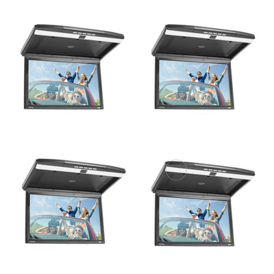 Pyle 15.6-Inch Universal Vehicle Flip-Down Display Screen with Speakers (4 Pack)