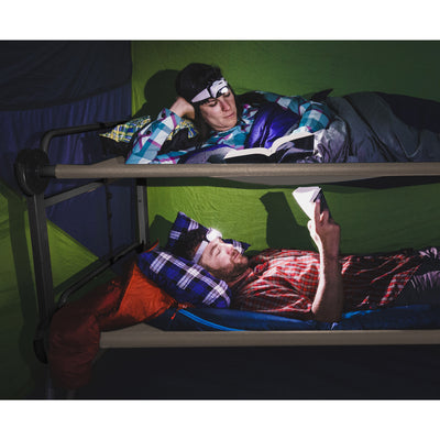 Disc-O-Bed Large Cam-O-Bunk Double Cot and 3 Shelf 6 Compartment Hanging Cabinet